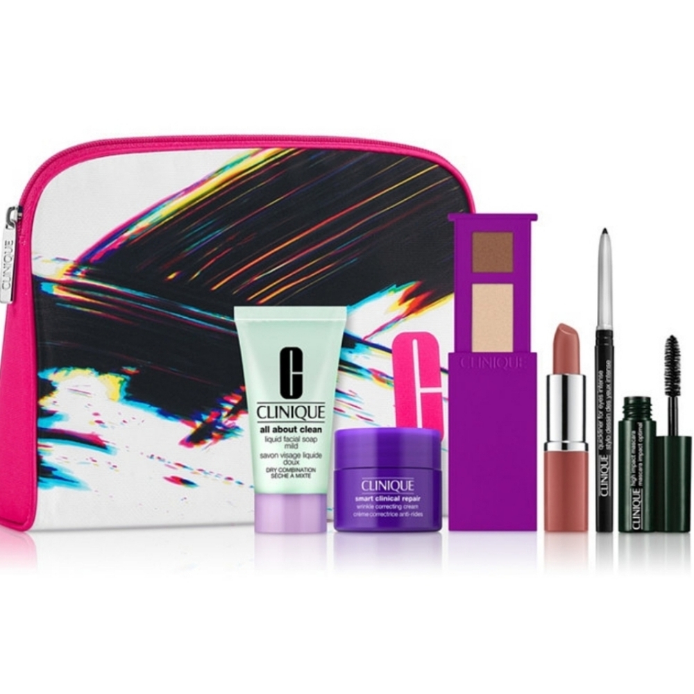 Clinique 7-piece Bare Pop Makeup and Smart Skincare Gift Set NEW SEALED
